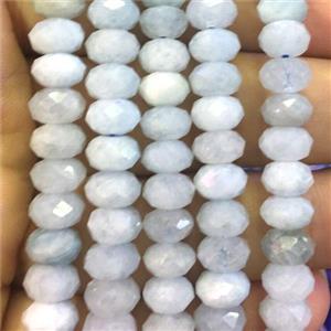 Aquamarine Beads, faceted rondelle, approx 5x8mm