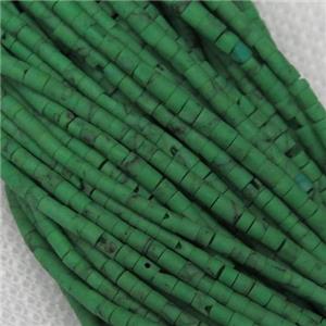 tiny synthetic turquoise tube beads, green, approx 2mm dia