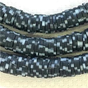 Fimo Polymer Clay Heishi Beads, black, approx 8mm dia