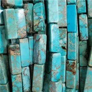 aqua Imperial Jasper tube beads, approx 4x4x13mm