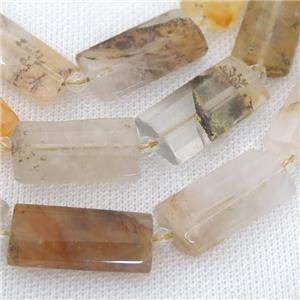 landscape Quartz Beads, faceted rectangle, approx 14-28mm