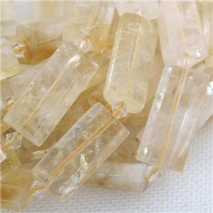 Citrine Beads, faceted rectangle, approx 14-28mm