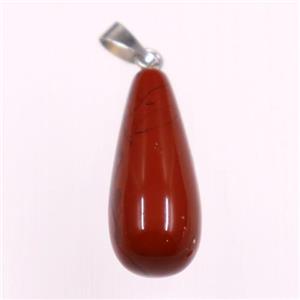 Red stone pendants, teardrop, approx 10-25mm