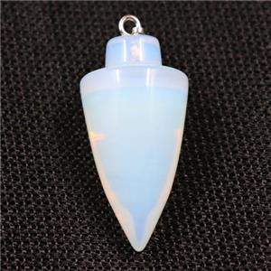 white opal pendants, bullet, approx 18-35mm