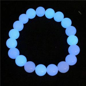 blue noctilucent stone bracelet, round, approx 14mm dia