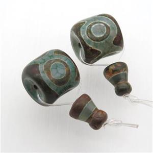 Tibetan Agate Guru Beads, 3holes, Buddhist jewelry, approx 18-20mm