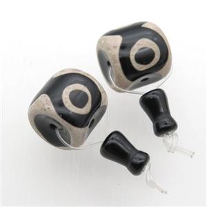 Tibetan Agate Guru Beads, 3holes, approx 18-20mm