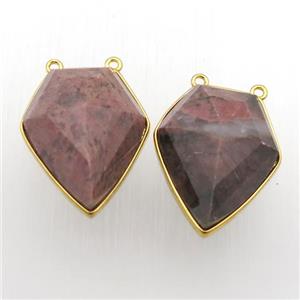 Rhodonite arrowhead pendant, approx 18-25mm