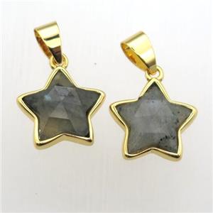 Labradorite star pendant, approx 13mm dia