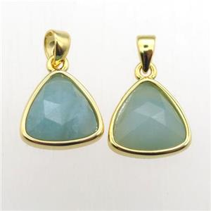 Amazonite triangle pendant, approx 11-12mm