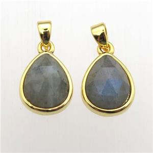 Labradorite teardrop pendants, approx 9-11mm