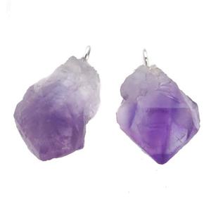 purple Amethyst nugget pendant, approx 10-16mm