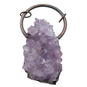 Amethyst Druzy pendant, freeform, antique red, approx 25-60mm