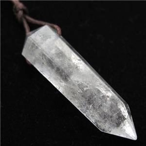 Clear Quartz bullet pendant, approx 13-55mm