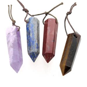 mix Gemstone bullet pendant, approx 13-55mm