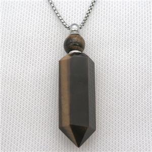 Tiger eye stone perfume bottle Necklace, approx 16-60mm