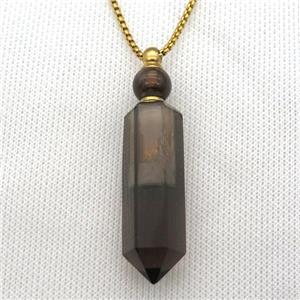 Smoky Quartz perfume bottle Necklace, approx 16-60mm