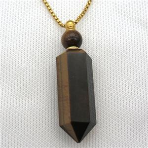 Tiger eye stone perfume bottle Necklace, approx 16-60mm