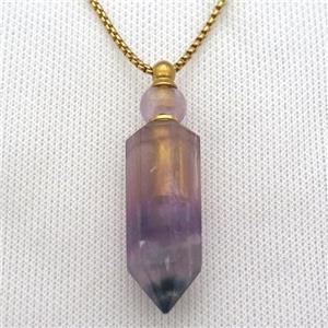 Fluorite perfume bottle Necklace, approx 16-60mm