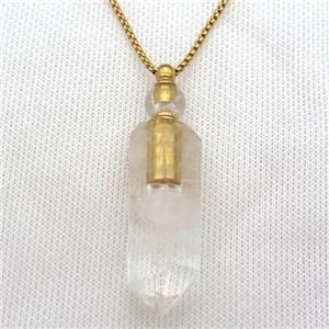 Clear Quartz perfume bottle Necklace, approx 16-60mm