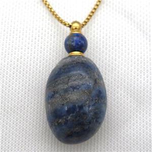 blue Lapis perfume bottle Necklace, approx 30-50mm