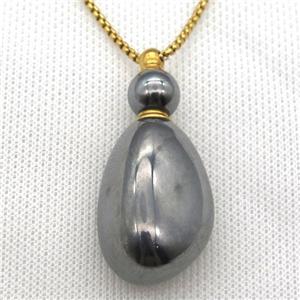 Hematite perfume bottle Necklace, approx 25-50mm