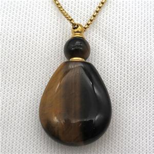 Tiger eye stone perfume bottle Necklace, approx 25-50mm