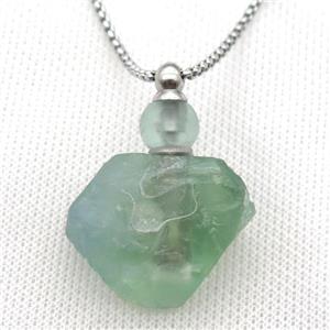 green Fluorite perfume bottle Necklace, approx 25-40mm