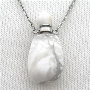 white Howlite Turquoise perfume bottle Necklace, approx 30-40mm