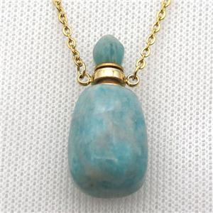 green Russian Amazonite perfume bottle Necklace, approx 30-40mm