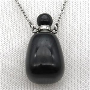 black Onyx Agate perfume bottle Necklace, approx 30-40mm