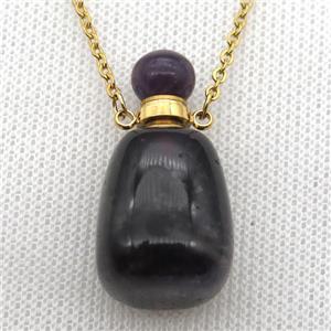 purple Amethyst perfume bottle Necklace, approx 30-40mm