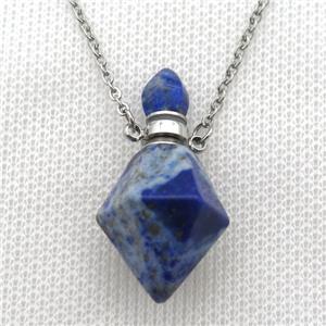 blue Lapis Lazuli perfume bottle Necklace, approx 20-35mm