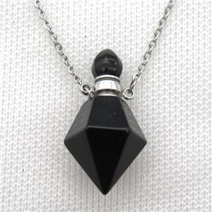 black Onyx Agate perfume bottle Necklace, approx 20-35mm