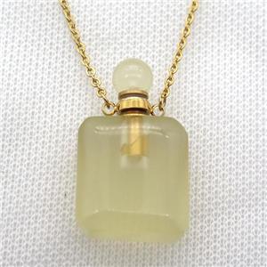 Lemon Quartz perfume bottle Necklace, approx 20-35mm