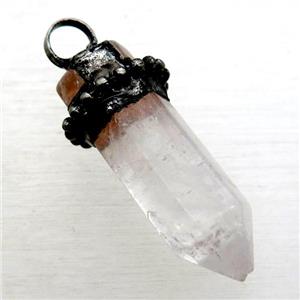 Clear Quartz bullet pendant, approx 14-50mm