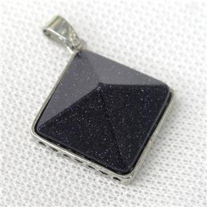 blue sandstone pyramid pendant, approx 20mm