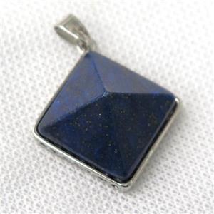 blue Lapis Lazuli pyramid pendant, approx 20mm