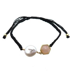 handmade bracelet with pearl bead, approx 10-12mm, 22-28cm length