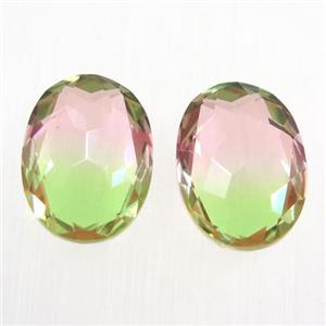 synthetical multicolor Tourmaline cabochon, no hole, oval, approx 13x18mm