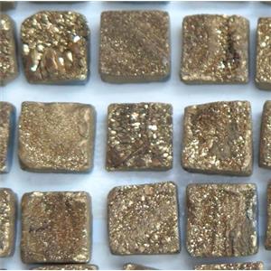 druzy quartz cabochon, square, approx 8x8mm