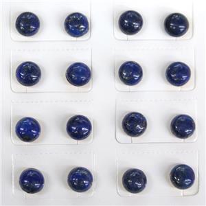 blue Lapis Lazuli Stud Earring, approx 8mm dia