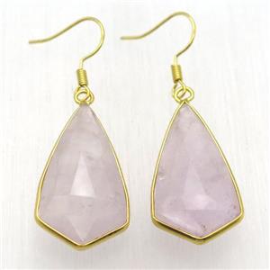 amethyst teardrop Hook Earring, gold plated, approx 18-32mm