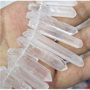 clear quartz collar beads, stick, top drilled, approx 20-50mm