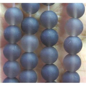 round matte Smoky Quartz Bead, approx 6mm dia