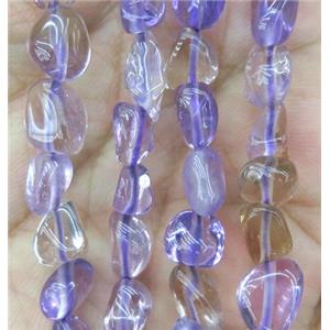 Amethyst bead chip, freeform, approx 6-10mm