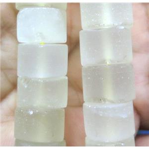 matte Lemon Quartz bead, heishi, approx 14-16mm dia