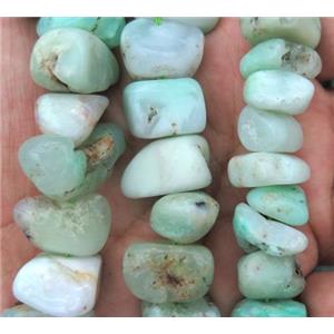 green Australian Chrysoprase chip bead, freeform, approx 8-22mm