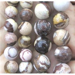 Australian Zebra Jasper bead, round, approx 8mm dia