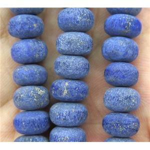 matte lapis lazuli bead, rondelle, approx 4x6mm